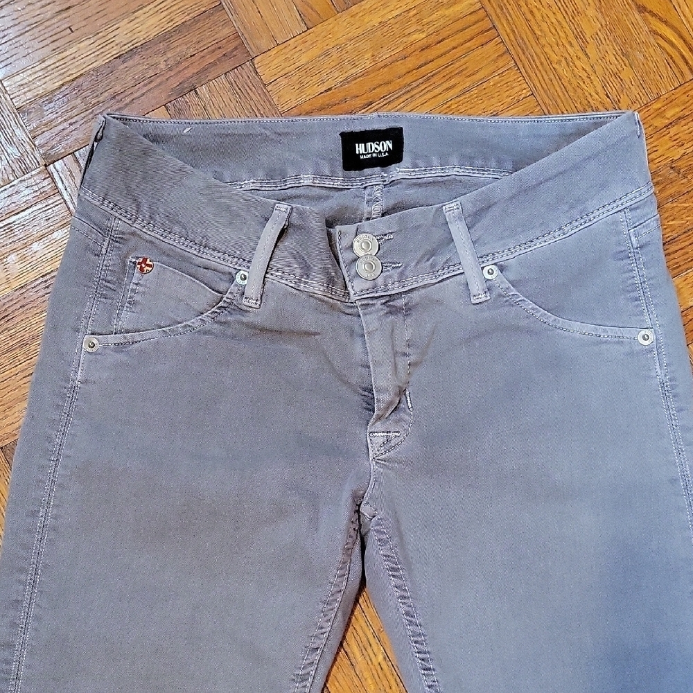 Hudson Crop Collin Light Gray Skinny Jeans Size 27 - Picture 8 of 16